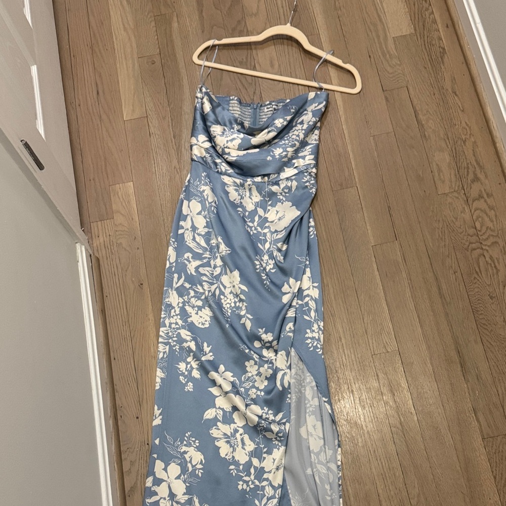 Reformation Blue and Cream Floral Maxi Dress